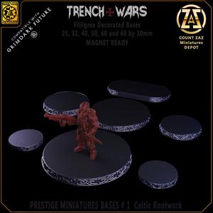 Celtic Knotwork Prestige Bases - 25, 32, 40, 50, 60 and 30 by 60mm