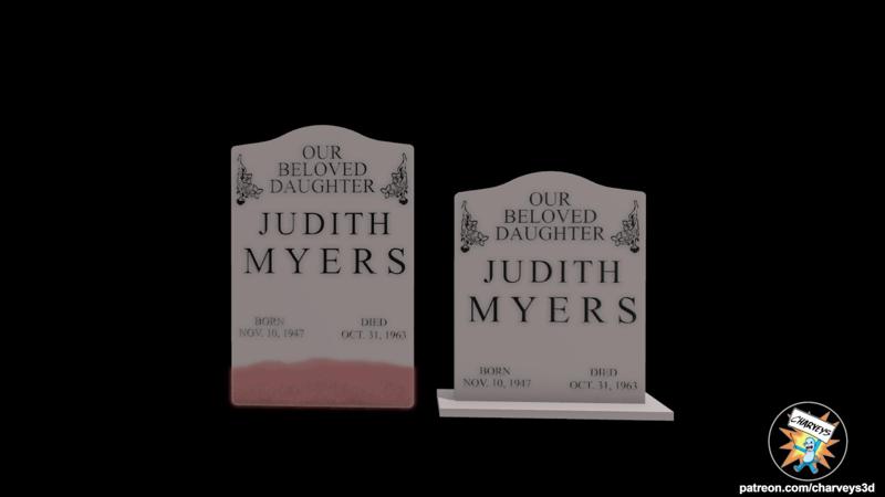 Halloween (1978) Judith Myers Gravestone for 3.75, 6, 7, 12 inch figures