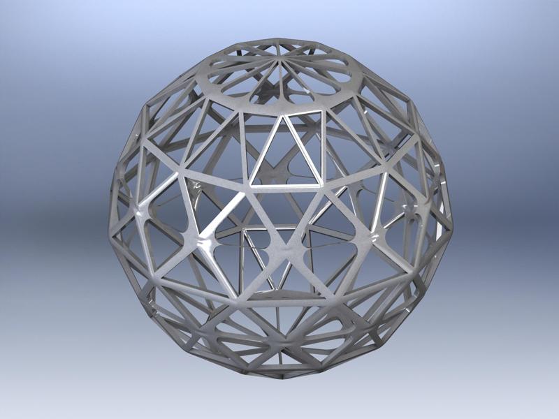 Wireframe Shape Geometric Sphere Cut Diamond