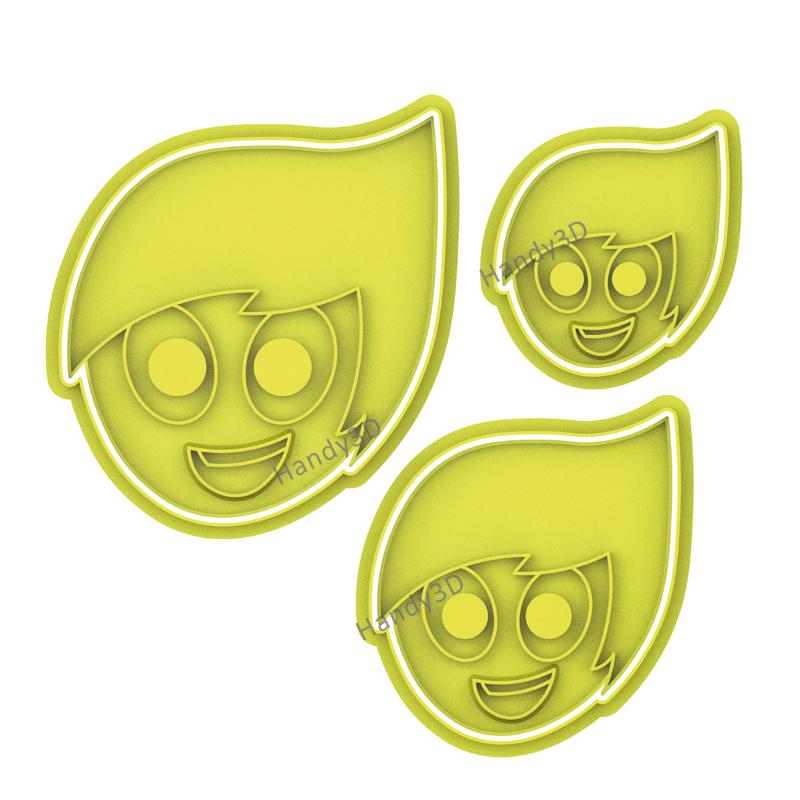 JOY INSIDE OUT FACE COOKIE CUTTER pack three sizes