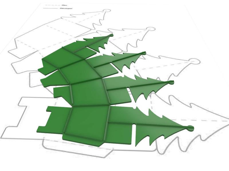 Christmas pine box template - die cut type