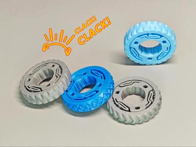 Print-in-Place Ratchet Ring Fidget Toy Click Sounds Rotating Fidget TB2 Collection