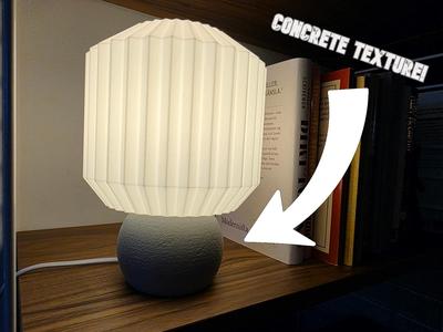 Pleated Modern Lamp With Concrete Lamp Base E27