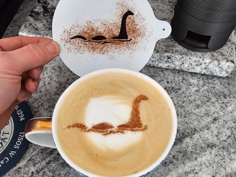 Perfect Loch Ness Monster Latte Art Stencil