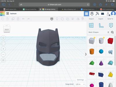 Armored batman Helmet 1/12 scale figure prop
