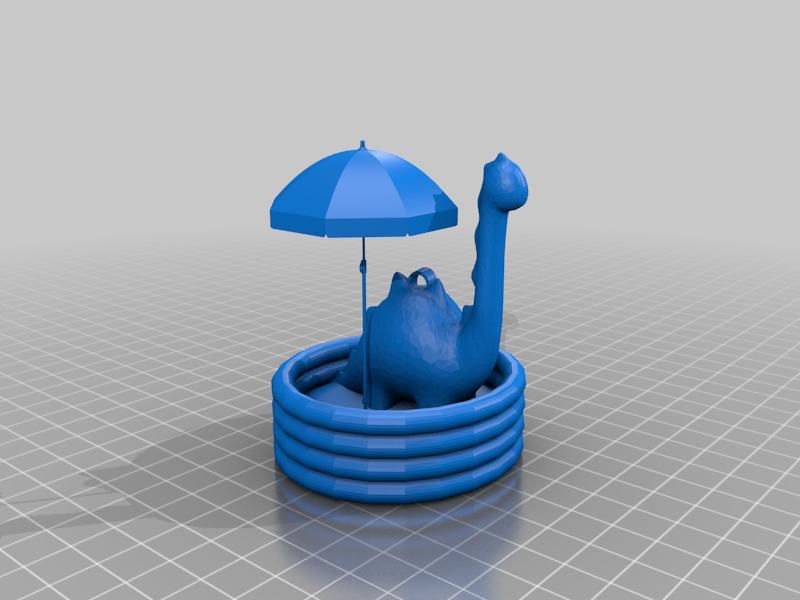 Pool Party/ Summer Dino- Keychain