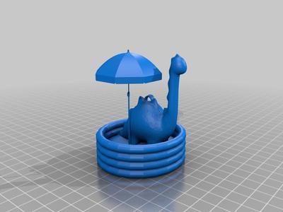 Pool Party/ Summer Dino- Keychain