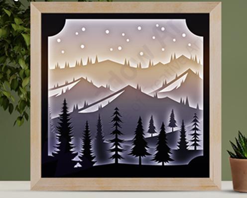 Night Mountain Forest LightBox