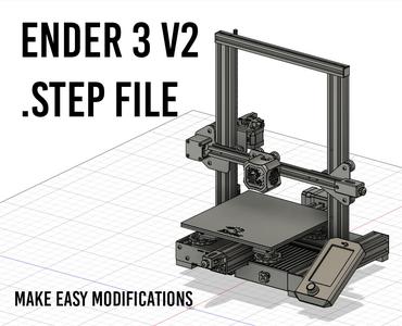 Ender 3 v2 STEP file for easy modification and design