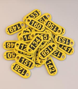 NUMBER KEYCHAIN SET 51- 75