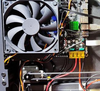 Frame and 120mm Fan holder for installing MKS SKIPR in Twotrees Sapphire Plus SP-5