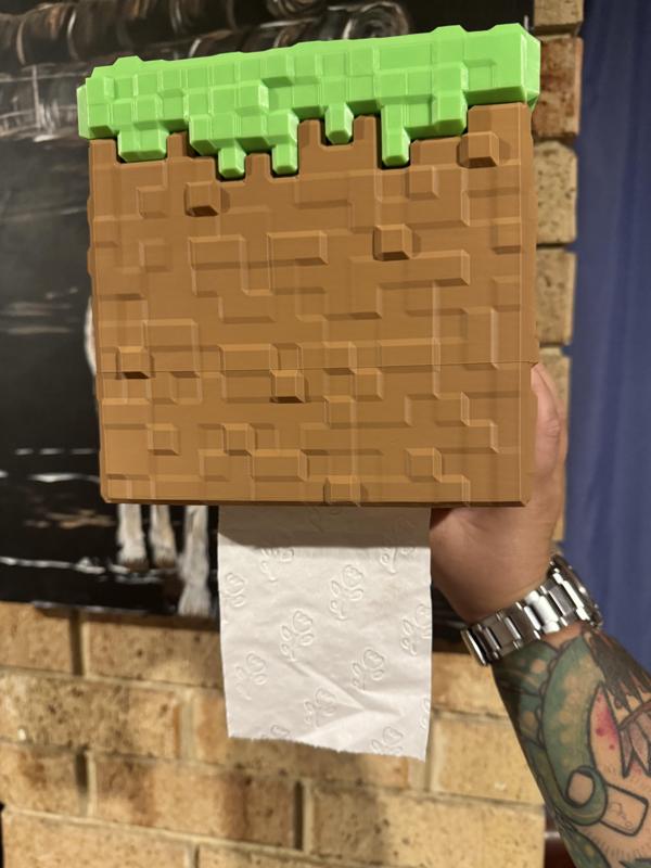 Minecraft Box toilet roll holder