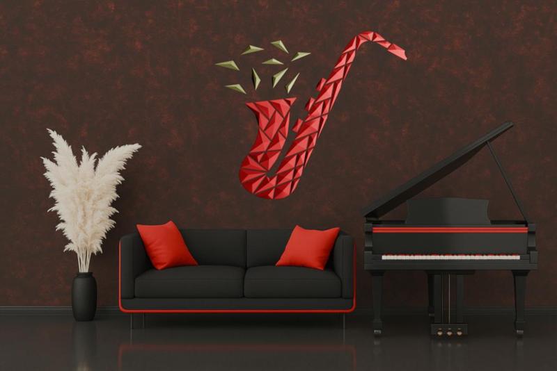 Geometric Saxophone wall art