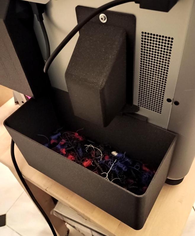 X1C Slide-in poop bucket with chute