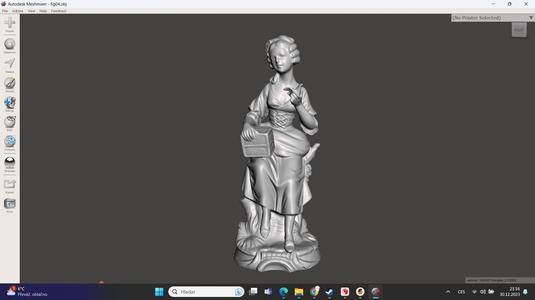 Antique figure - lady with a package