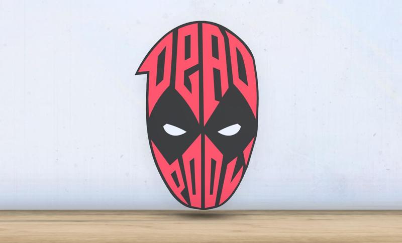 Deadpool - Layered - Word Wall Art