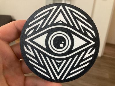 Geometric eye coaster