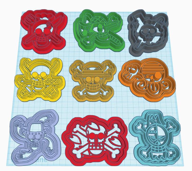One Piece Jolly Roger Mugiwara Cookie Cutter Set