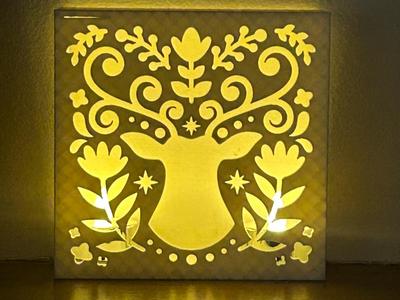 Reindeer Tealight Candle Shadow Box