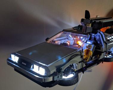 wheels, headlights, and taillights for the lego time machine delorean  #10300