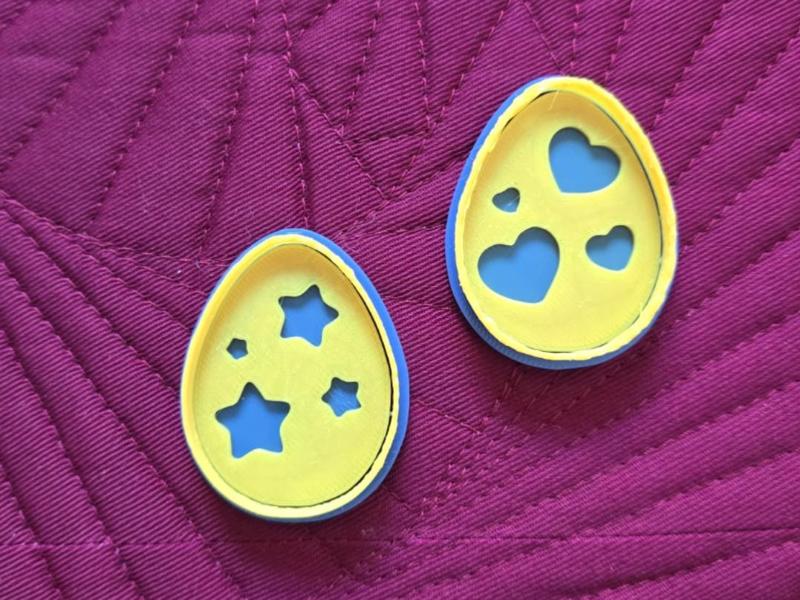 Easter Egg Set 3 Clay Playdoh Cookie Cutter Stamp