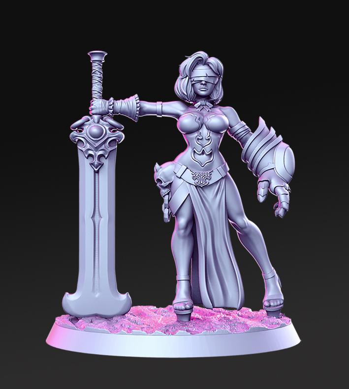 Justicia - Female  monster hunter - 32mm - DnD