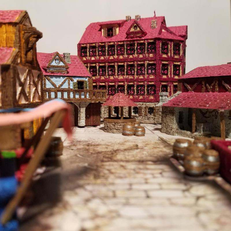 Playable Medieval downtown marketplace