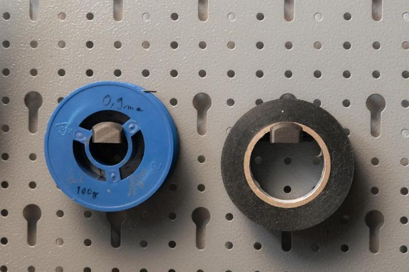 Tool wall spool holder.   