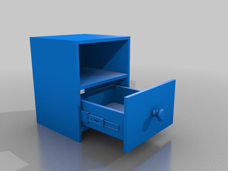 Bed beside Table (Wooden)