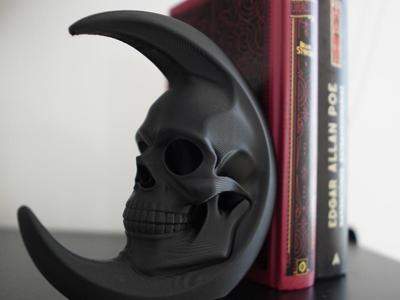 Skull Moon Bookend Gothic Home Decor Skull Decor