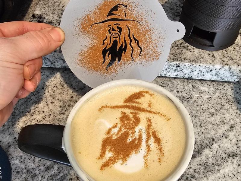 Perfect Gandalf the Grey Latte Art Stencil LOTR