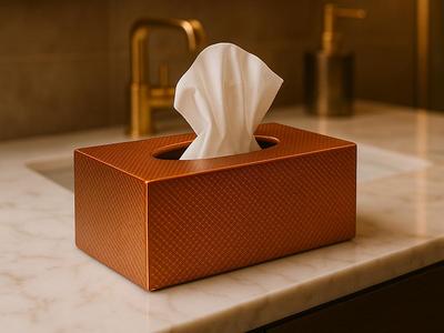 Elegant Tissue Box Holder  Micro-Textured Pattern 