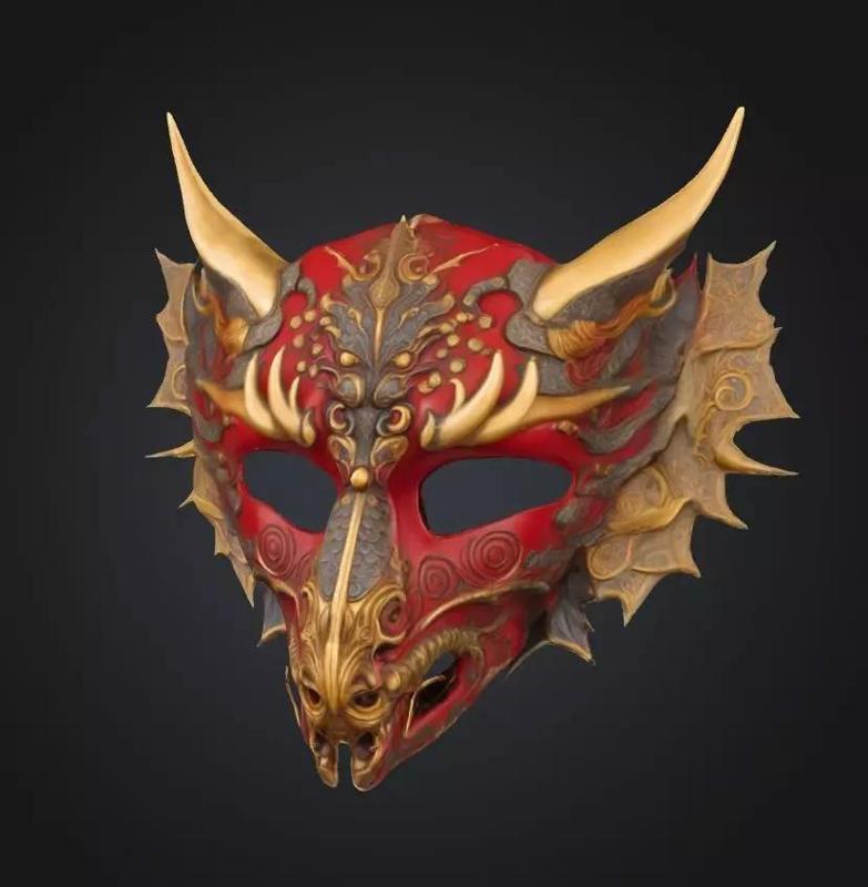 Dragon Theme Face Mask - Japan Dragon Embroidered Mask