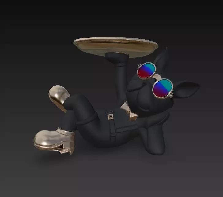 ESCULTURA PERRO CON BANDEJA
