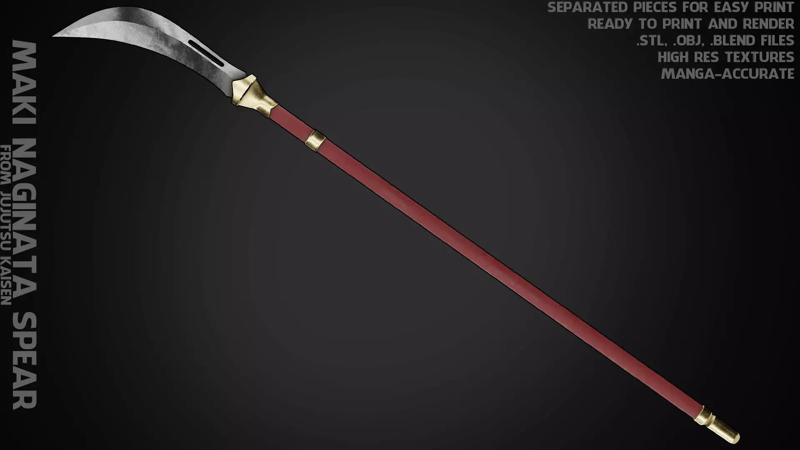 Maki Zenin Naginata Polearm Spear for Cosplay
