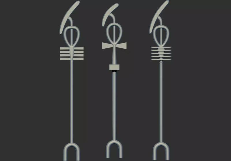 Egyptian Pharaoh Scepter of the god Ptah 3d printable model cnc