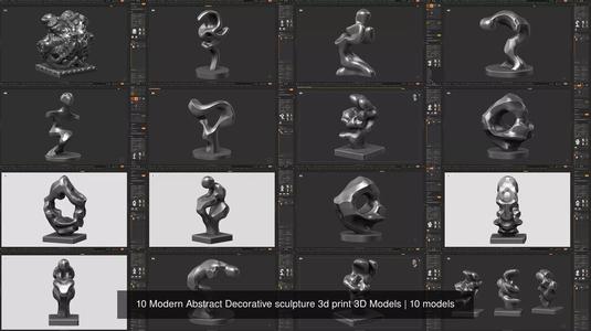 10 Modern Abstract Decorative sculpture 3d print 3D Models 3D Model Collection