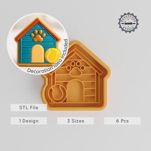 Doghouse Cookie Cutter & Stamp Set, Includes 6 Pieces, Perfect for Cookies & Fondant, S/M/L Sizes