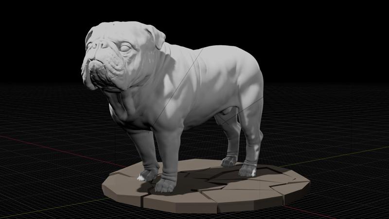 Detailed Bulldog 3D Model – Ready for 3D Printing