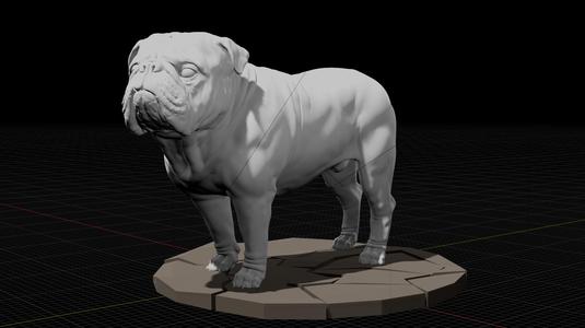 Detailed Bulldog 3D Model – Ready for 3D Printing