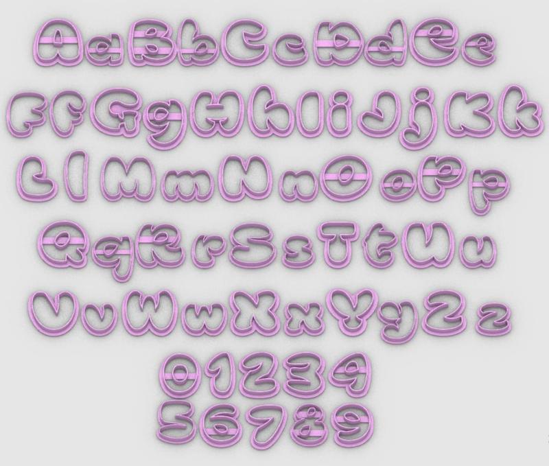 Children style alphabet girls - Cookie cutters (cutter - stamps), Polymer clay cutters