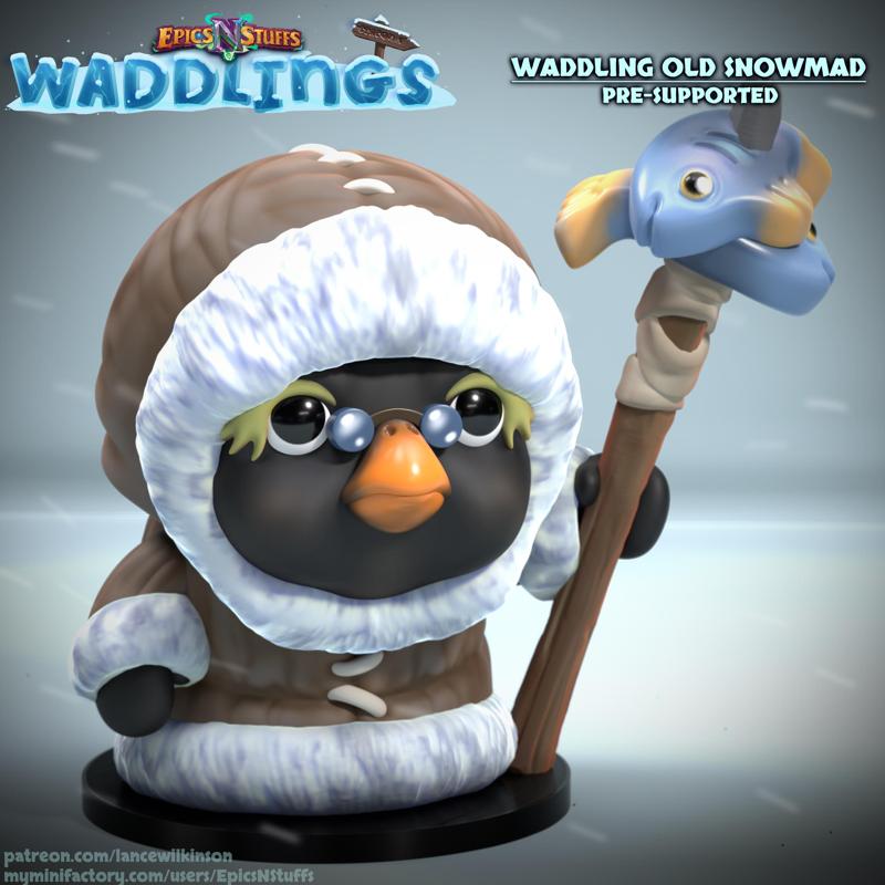Waddling Snowmad 2A Miniature - Pre-Supported