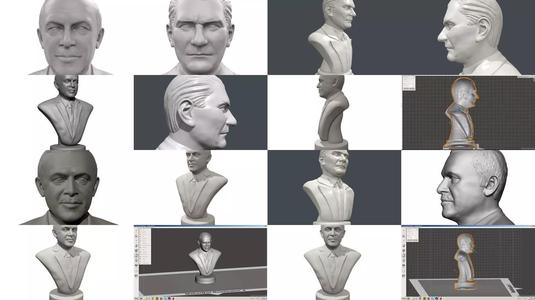 Turkish leaders portrait Erdogan Ataturk pack  3D Model Collection
