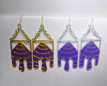 Dripping web earrings
