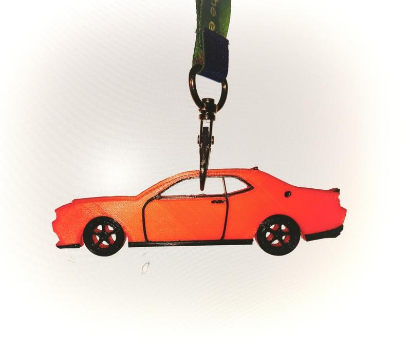 Keychain Dodge Challenger Demon (double side no supports)