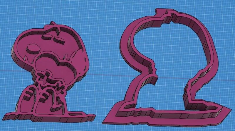 Cortante de Galletas de Snoopy – STL para Impresión 3D. Cookie cutter featuring the face of Snoopy