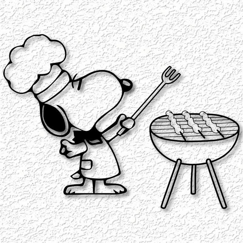 Chef Snoopy bbq grill master wall art Charlie Brown Wall Decor