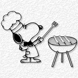 Chef Snoopy bbq grill master wall art Charlie Brown Wall Decor