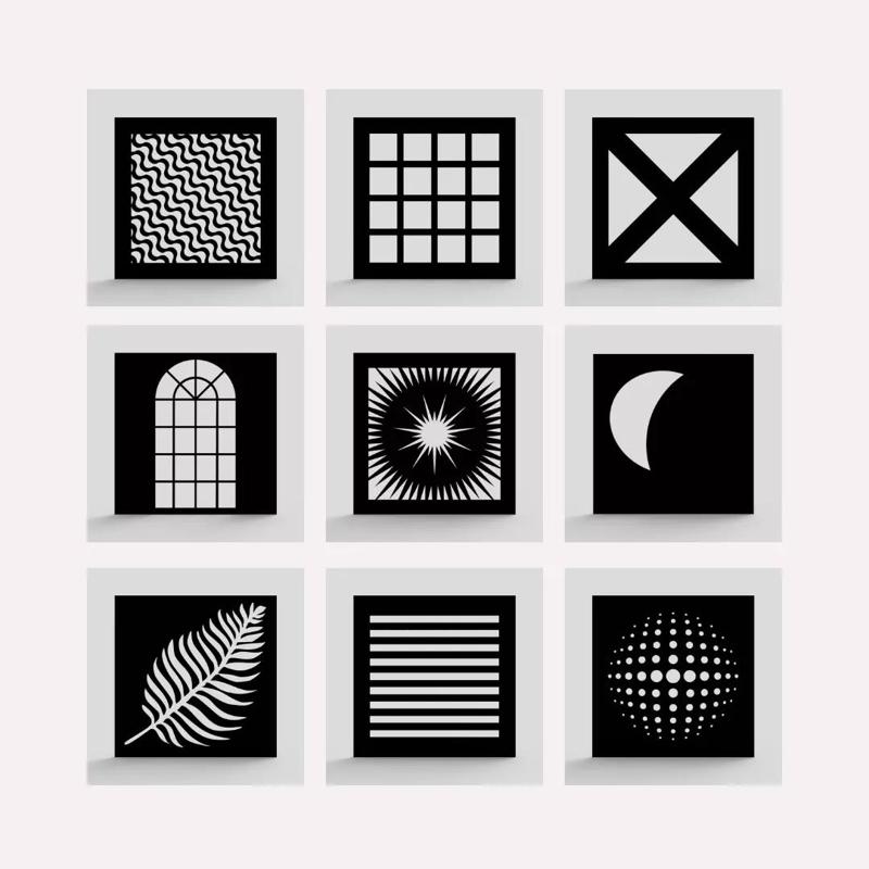 Photo Video Gobo mask set Shadow Board Bundle of 9