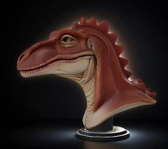 Ceratosaurus Bust 3D Model - STL Printable Dinosaur